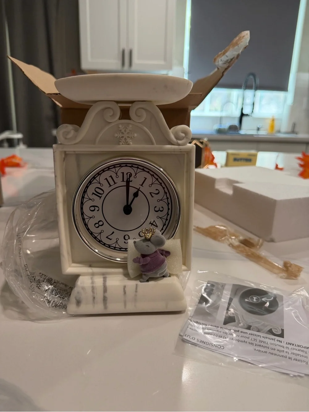 Brand new bath and body works candle holder. Marble clock and mouse